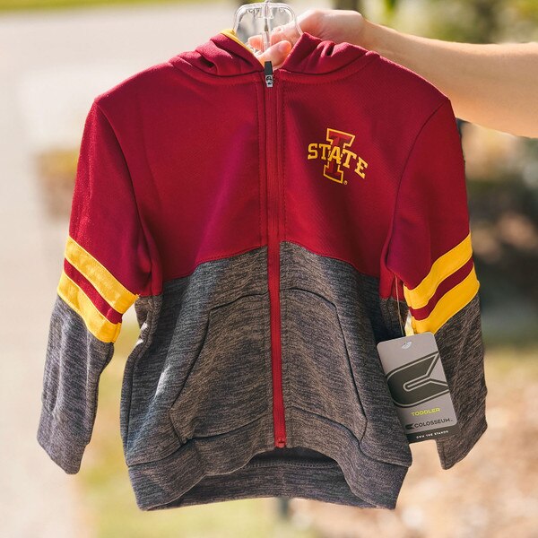 Colosseum Toddler I-State Charcoal Full-Zip Hooded Sweatshirt